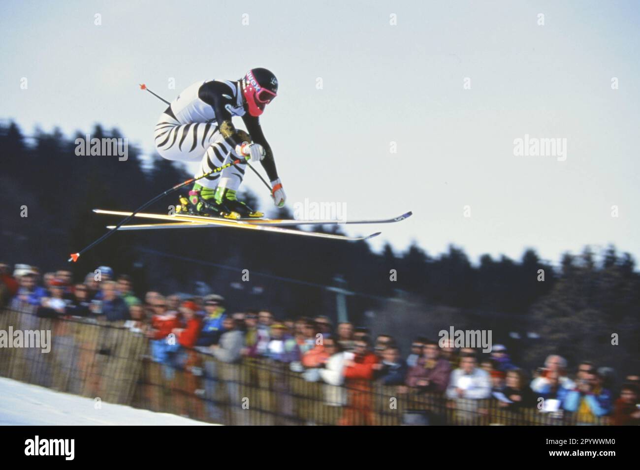 Alpine Skiing World Cup 1991/1992 Kitzbuehel Downhill 18.01.1992 Hannes ZEHENTNER (Germany) PHOTO: WEREK Press Picture Agency xxNOxMODELxRELEASExx [automated translation]- AUSTRIA OUT Stock Photo