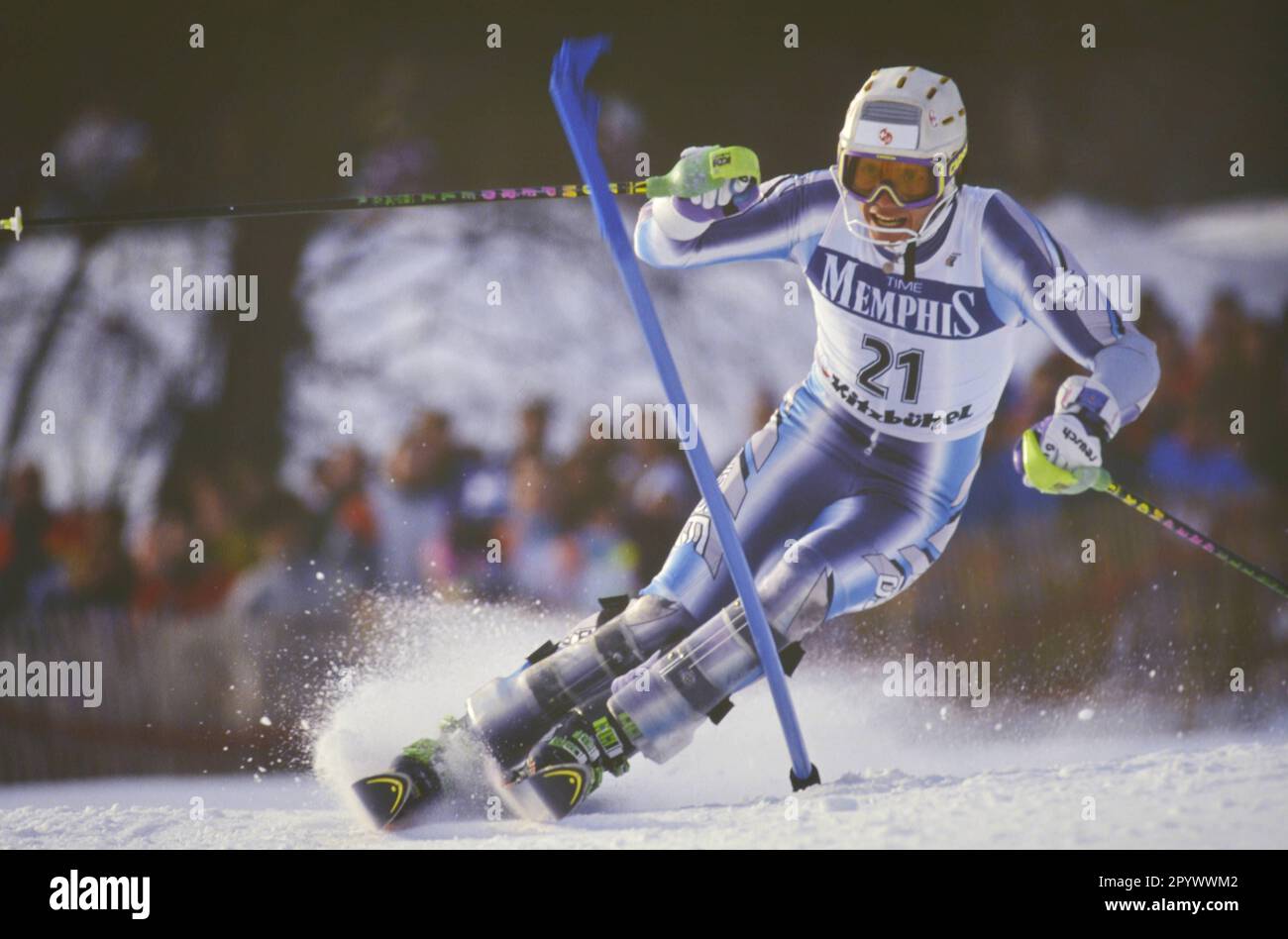 Alpine Skiing World Cup 1991/1992 Kitzbuehel Slalom 19.01.1992 Patrick STAUB (Switzerland) PHOTO: WEREK Press Picture Agency xxNOxMODELxRELEASExx [automated translation]- AUSTRIA OUT Stock Photo