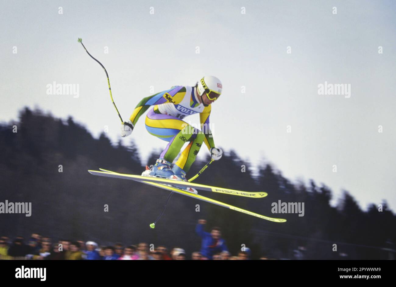 Alpine Skiing World Cup 1991/1992 Kitzbuehel Downhill 18.01.1992 Guenther MADER (Austria) PHOTO: WEREK Press Picture Agency xxNOxMODELxRELEASExx [automated translation]- AUSTRIA OUT Stock Photo