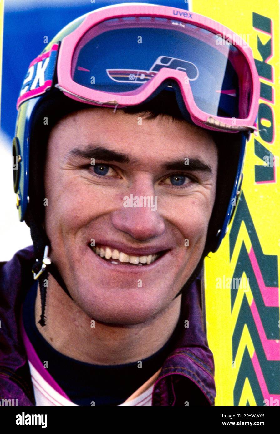 Alpine Skiing World Cup 1990/1991 Kitzbuehel Training 10.01.1991 Martin FIALA (Germany) PHOTO: WEREK Press Picture Agency xxNOxMODELxRELEASExx [automated translation]- AUSTRIA OUT Stock Photo