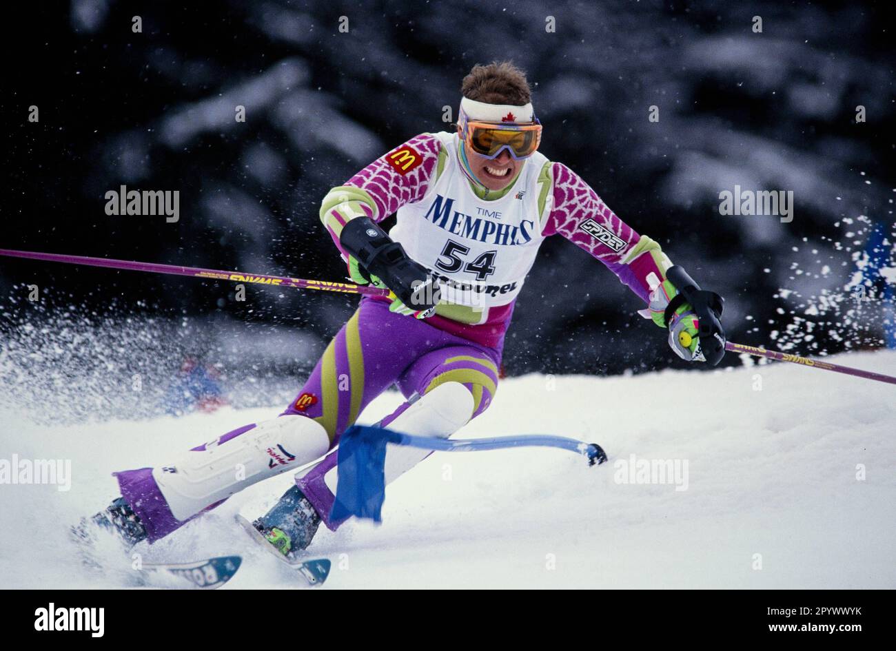 Alpine Ski World Cup 1991/1992 Kitzbuehel Slalom 13.01.1991 Rob CROSSAN (Canada) PHOTO: WEREK Press Photo Agency xxNOxMODELxRELEASExx [automated translation]- AUSTRIA OUT Stock Photo