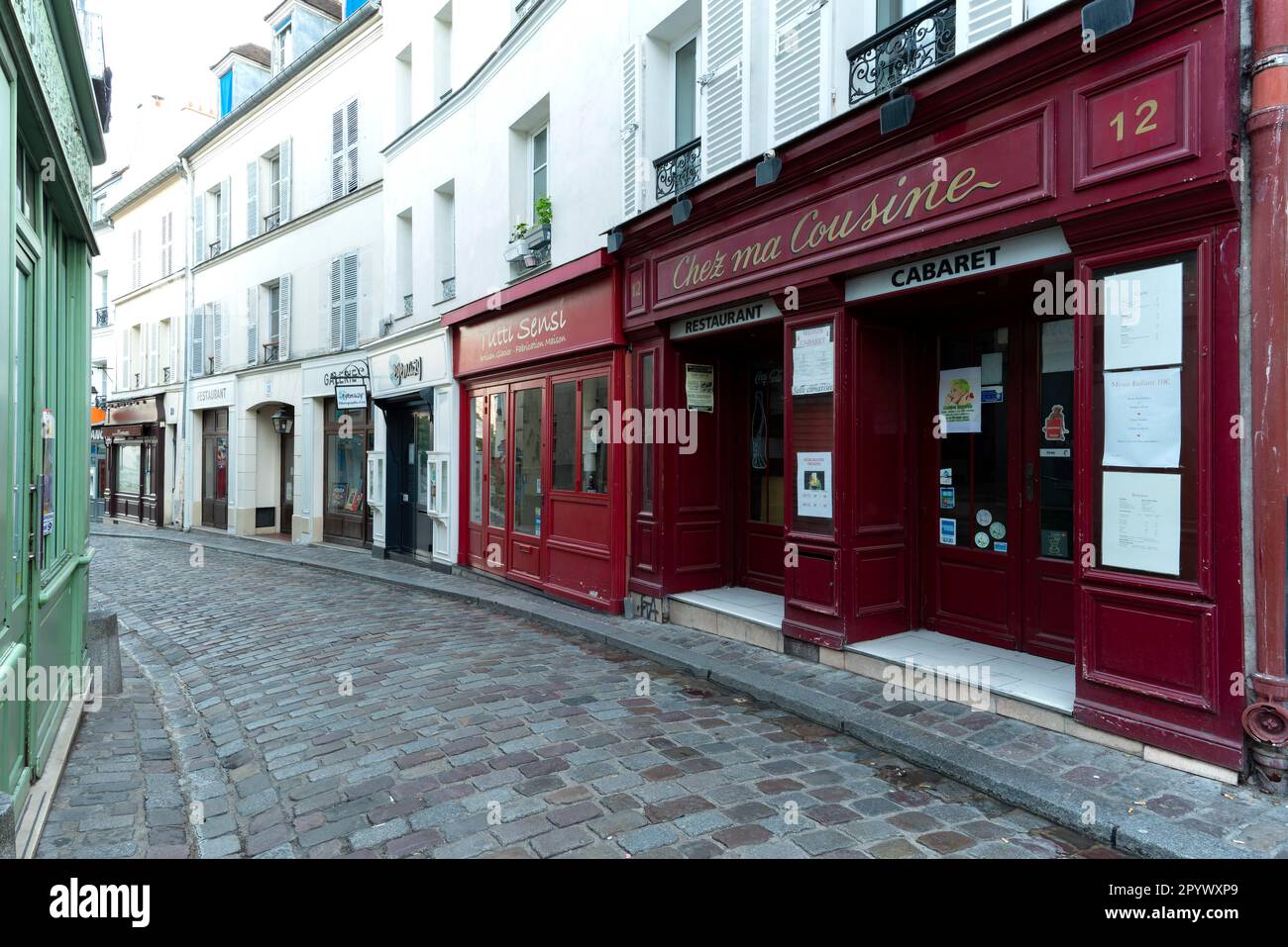 Restaurant, Montmartre, Paris, Ile-de-France region, France Stock Photo