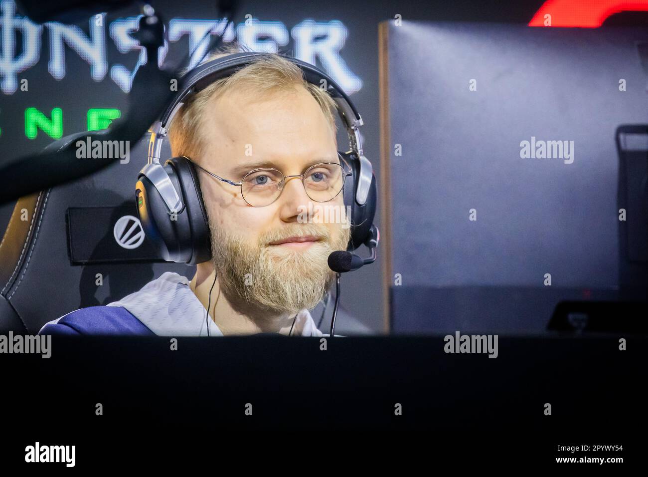 Berlin, Germany. 05th May, 2023. E-Sport: ESL One Berlin Dota 2 Major, Second Major Tournament of the Dota Pro Circuit 2023, Final Weekend, Velodrom. 'Boxi' Samuel Svahn from the Dutch Team Liquid in action. Credit: Christoph Soeder/dpa/Alamy Live News Stock Photo