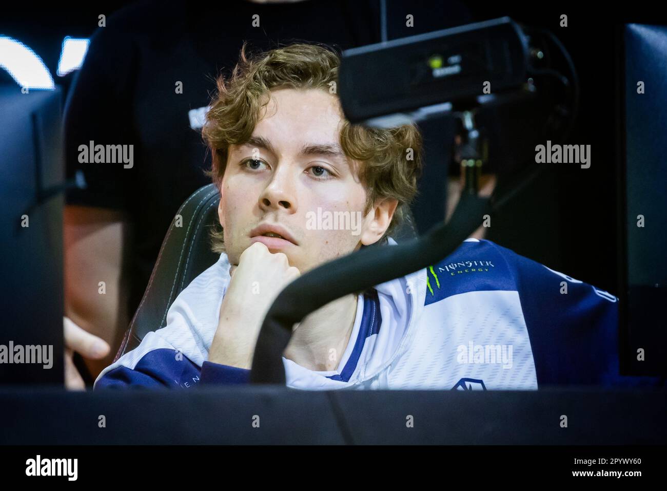 Berlin, Germany. 05th May, 2023. E-Sports: ESL One Berlin Dota 2 Major, Second Major Tournament of the Dota Pro Circuit 2023, Final Weekend, Velodrom. 'zai' Ludwig Wåhlberg from the Dutch Team Liquid before the start of the game. Credit: Christoph Soeder/dpa/Alamy Live News Stock Photo