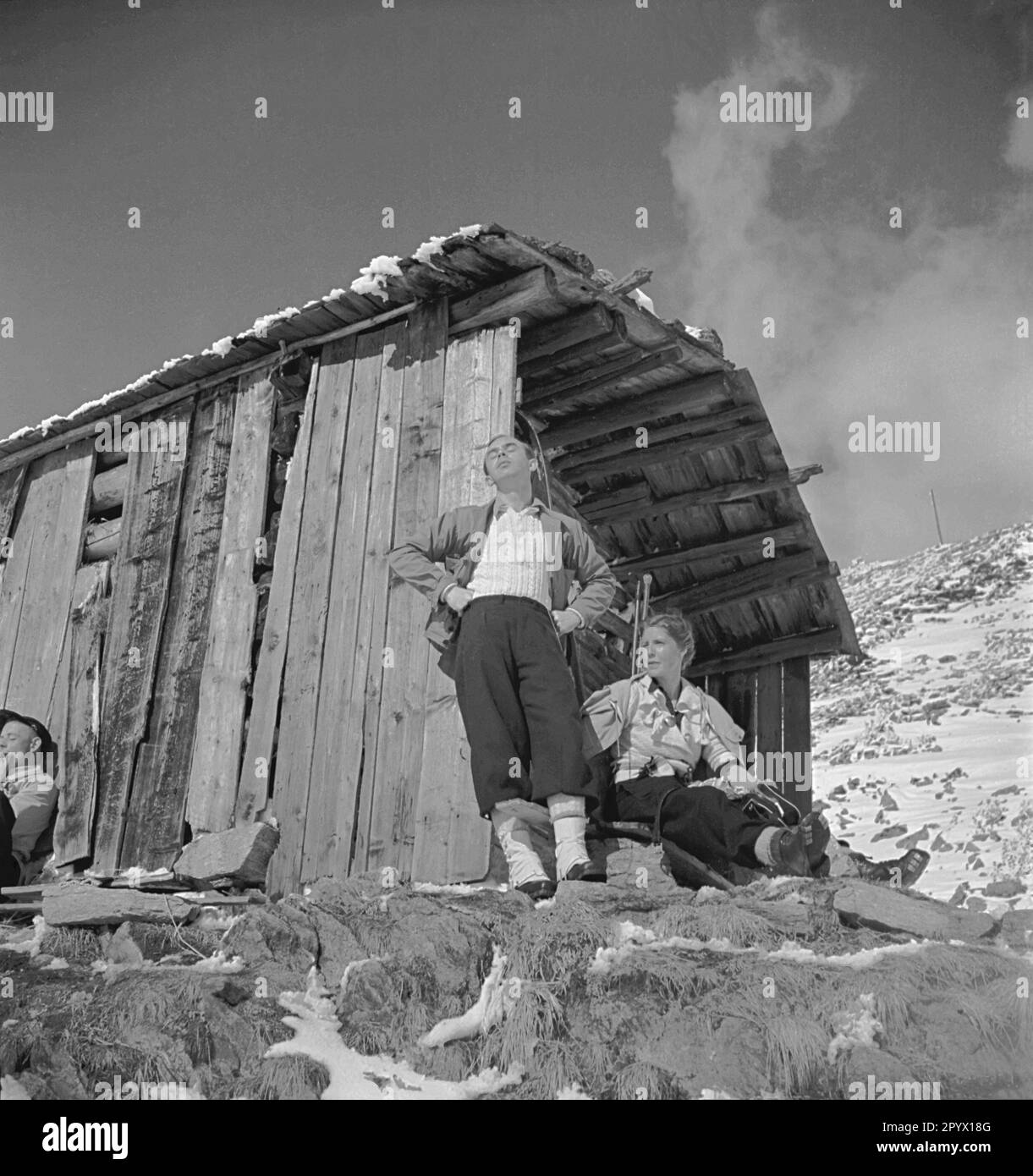 Ski resort 1930s Black and White Stock Photos & Images - Alamy