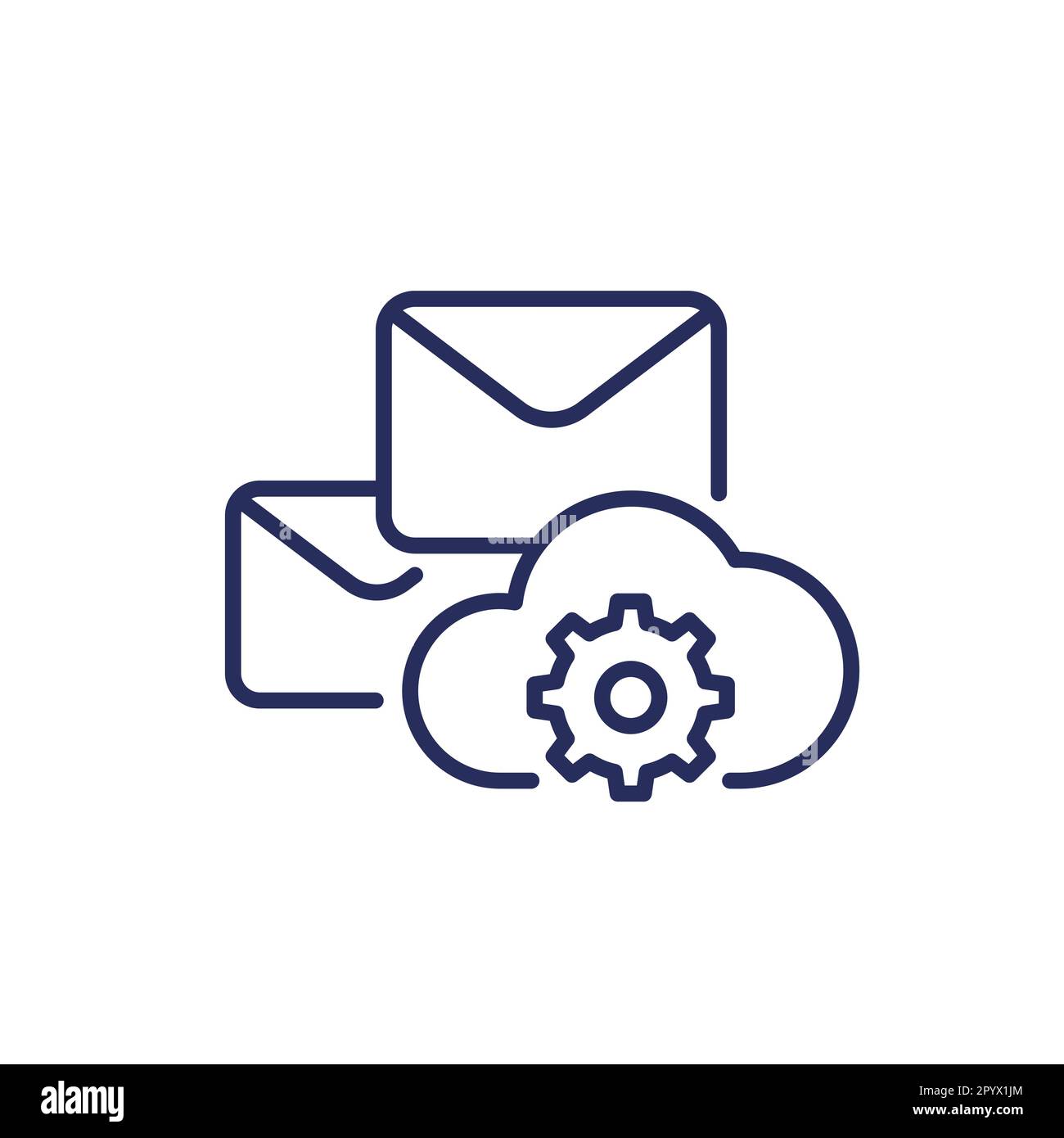email automation, SaaS line icon Stock Vector