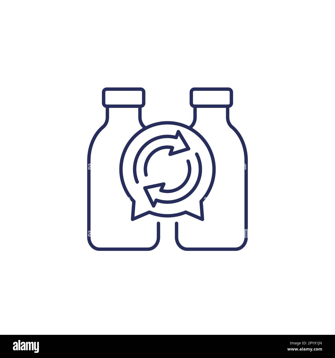 plastic bottles recycling line icon Stock Vector Image & Art - Alamy