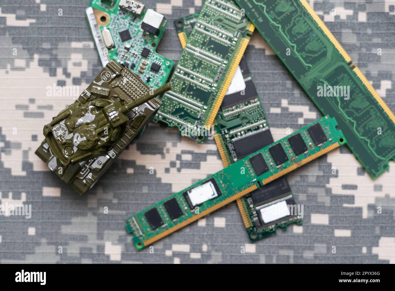 military tank and microcircuits. green camouflage Stock Photo - Alamy