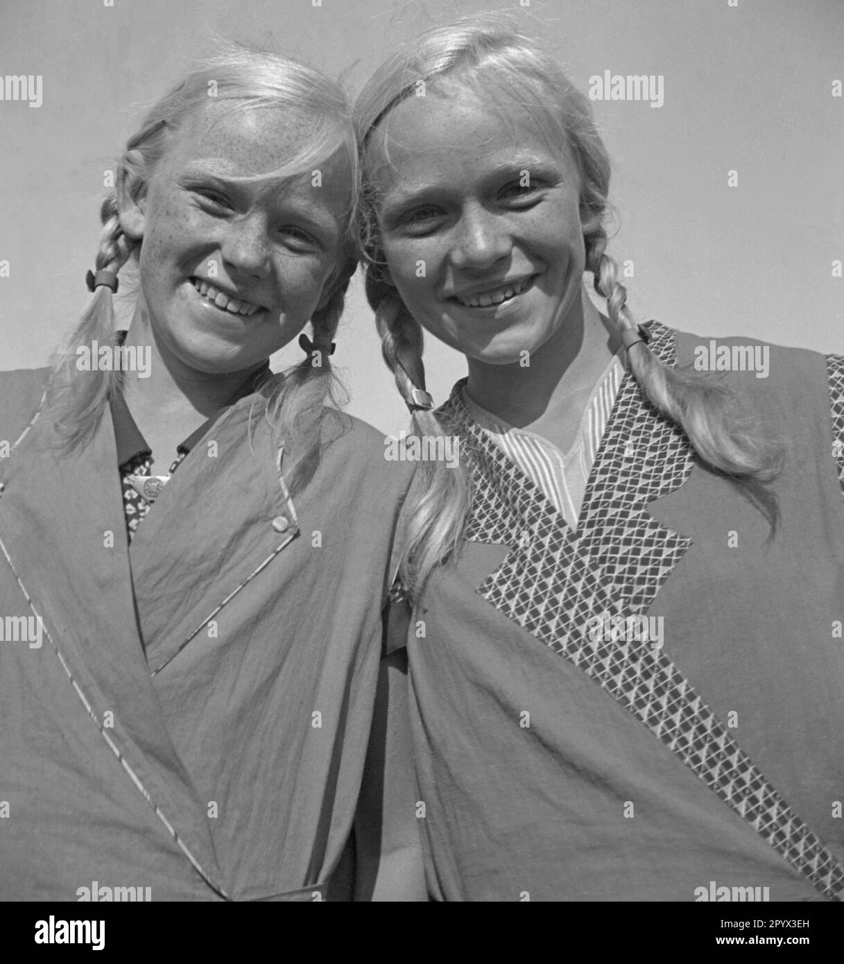 Two girls on the Baltic Sea island of Ruden Stock Photo - Alamy