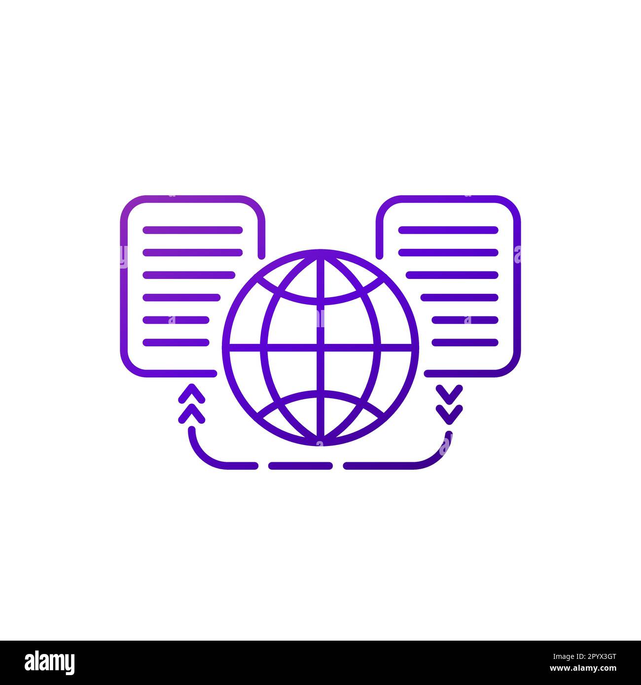 Global data exchange line icon on white stock vector image art alamy