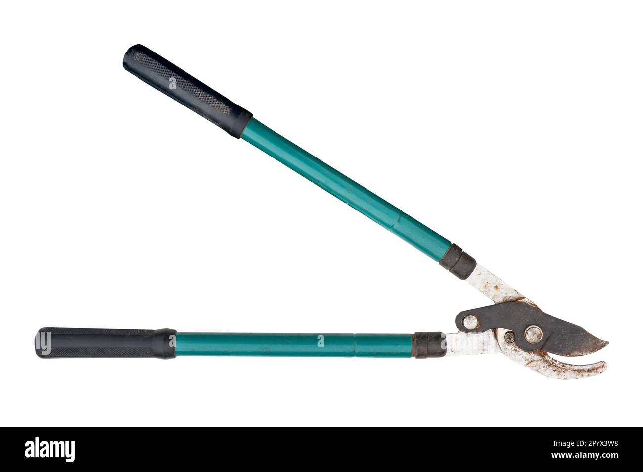 used garden bypass loppers cutout on white background Stock Photo Alamy
