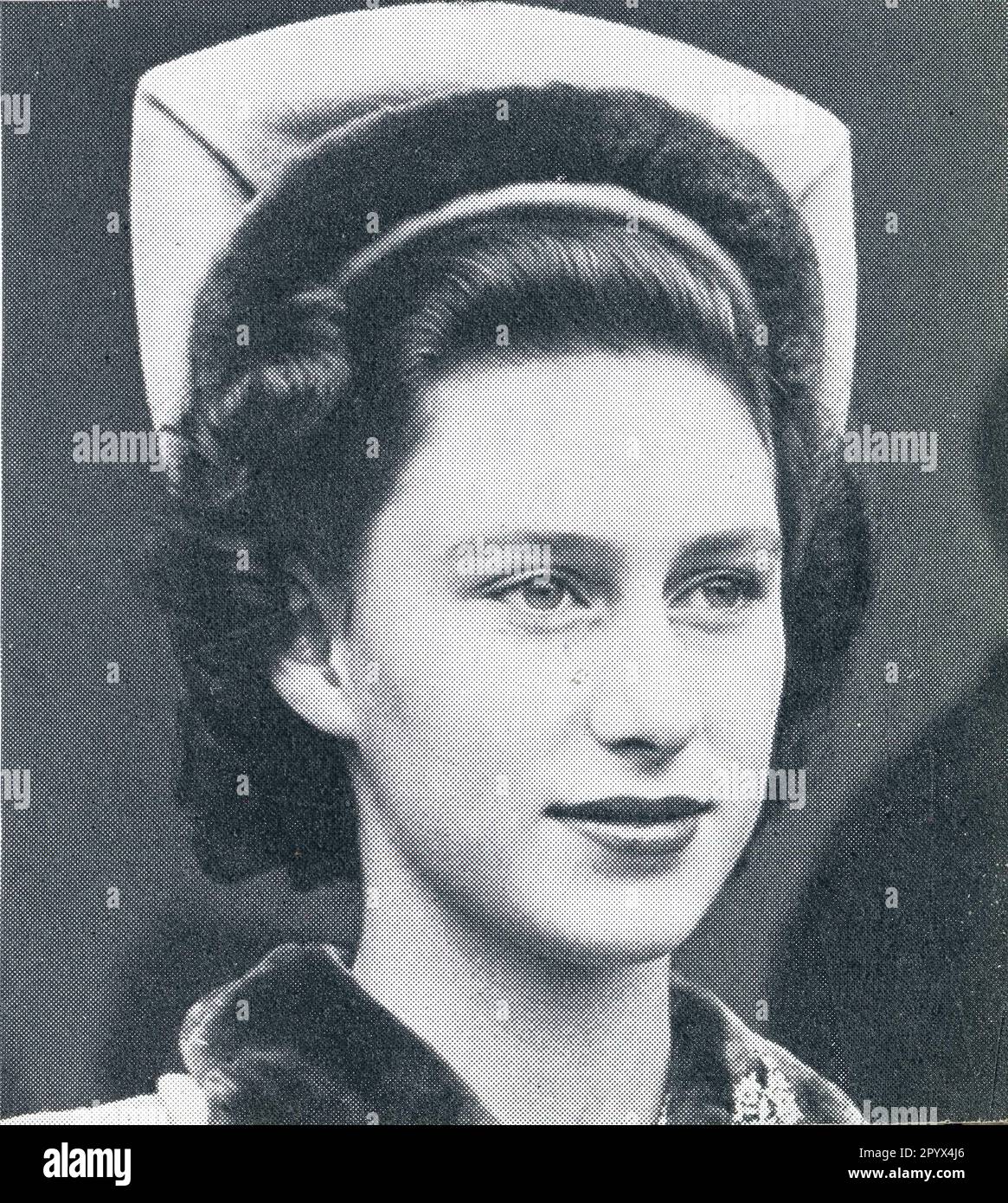 Relaxed portrait photograph of Her Royal Highness, Princess Margaret, sister of the late Queen Elizabeth 11, just before her 18th birthday on 21 August 1948, U.K. Stock Photo