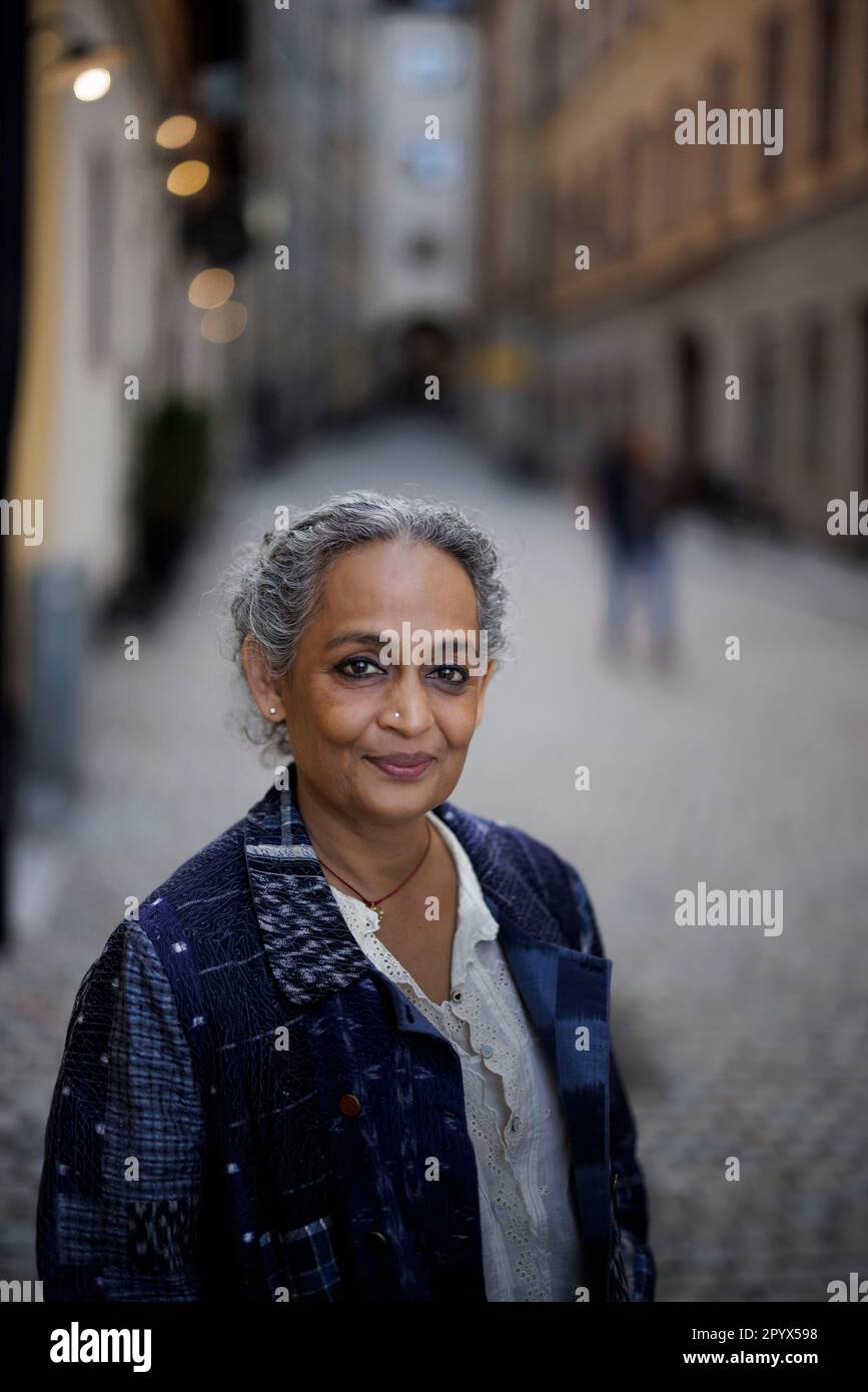 Indian writer Arundhati Roy photographed in Stockholm, Sweden, March, 23, 2023.Photo: Roger Turesson / DN / TT/ code 3518 Stock Photo