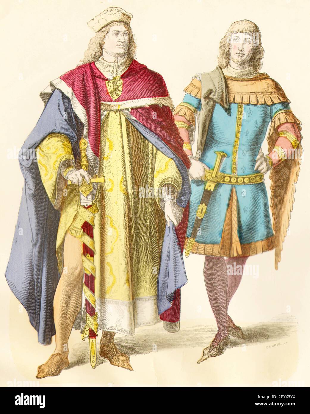 Nobles in contemporary dress: Prince and knight. [automated translation] Stock Photo