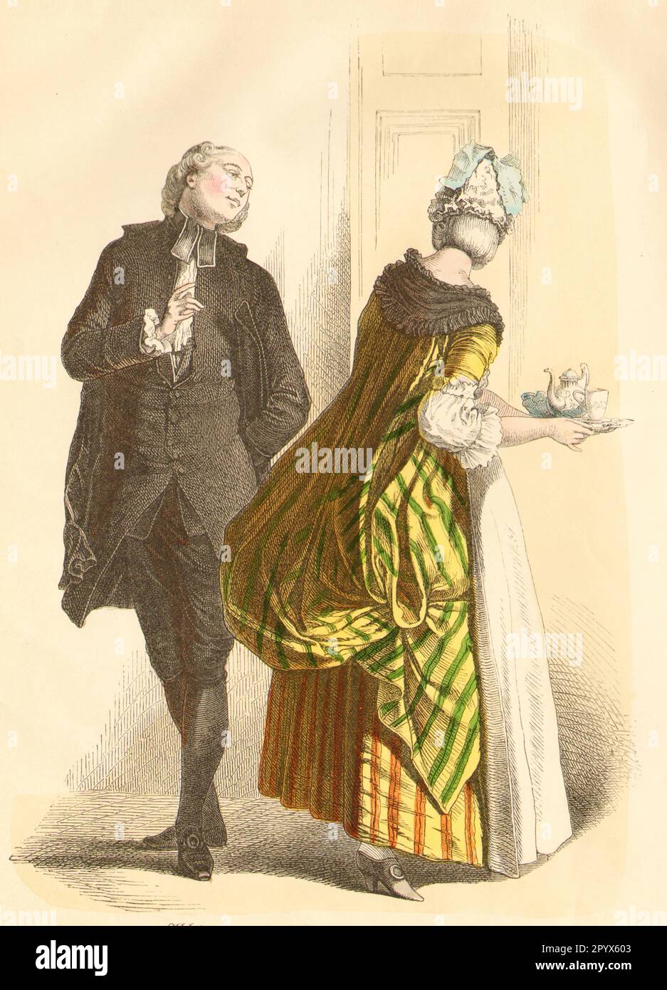 Gentleman and lady in contemporary clothes, second half of the 18th  century. [automated translation] Stock Photo - Alamy