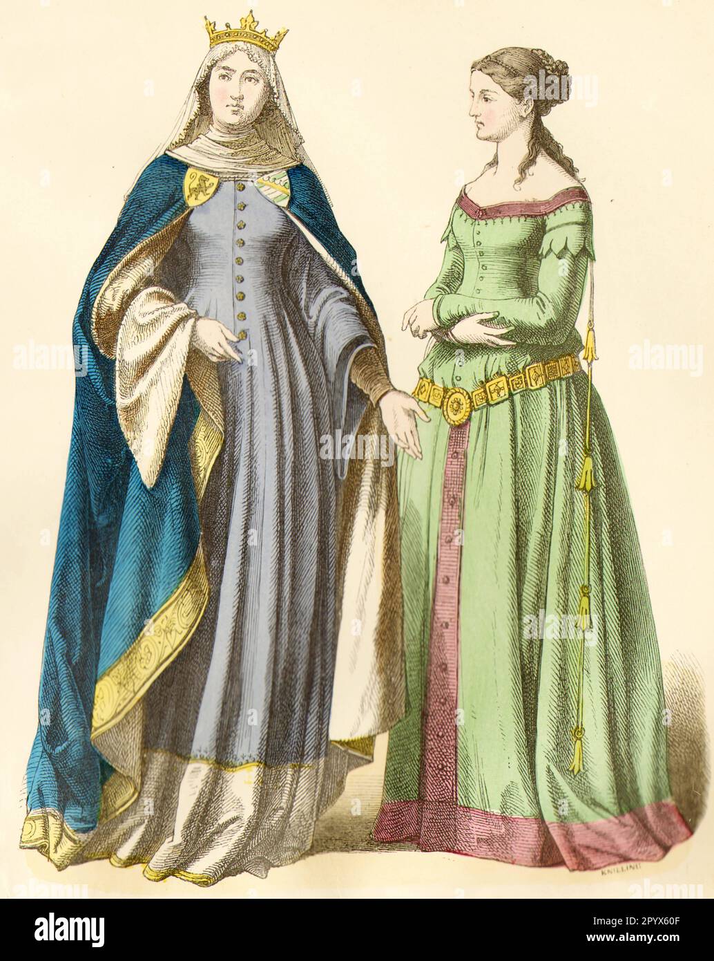 Noble women in contemporary dress. [automated translation] Stock Photo