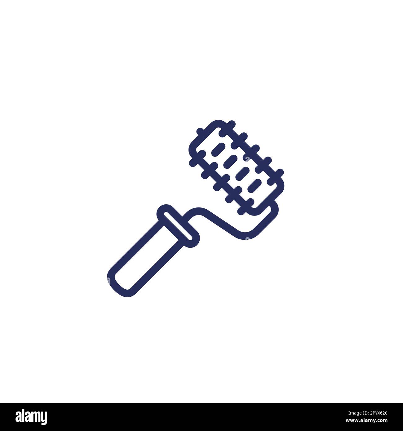 Bee uncapping roller line icon Stock Vector