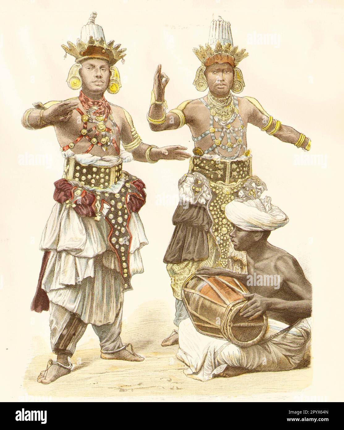 People - devil dancers - from Ceylon in contemporary costume ...