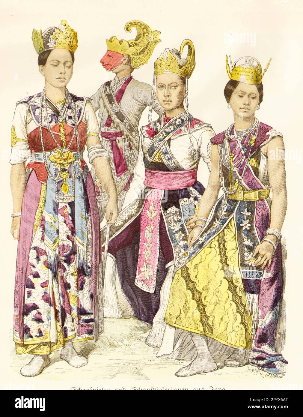Actors in Java / Indonesia in contemporary costumes. [automated translation] Stock Photo