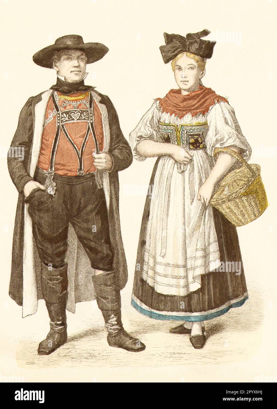 Traditional costume in Hanauer Land. [automated translation] Stock ...