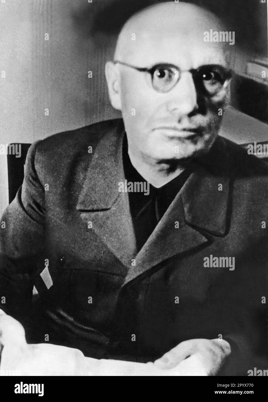 Benito Mussolini shortly before his death in the spring of 1945. His physical and mental deterioration is clearly visible. [automated translation] Stock Photo