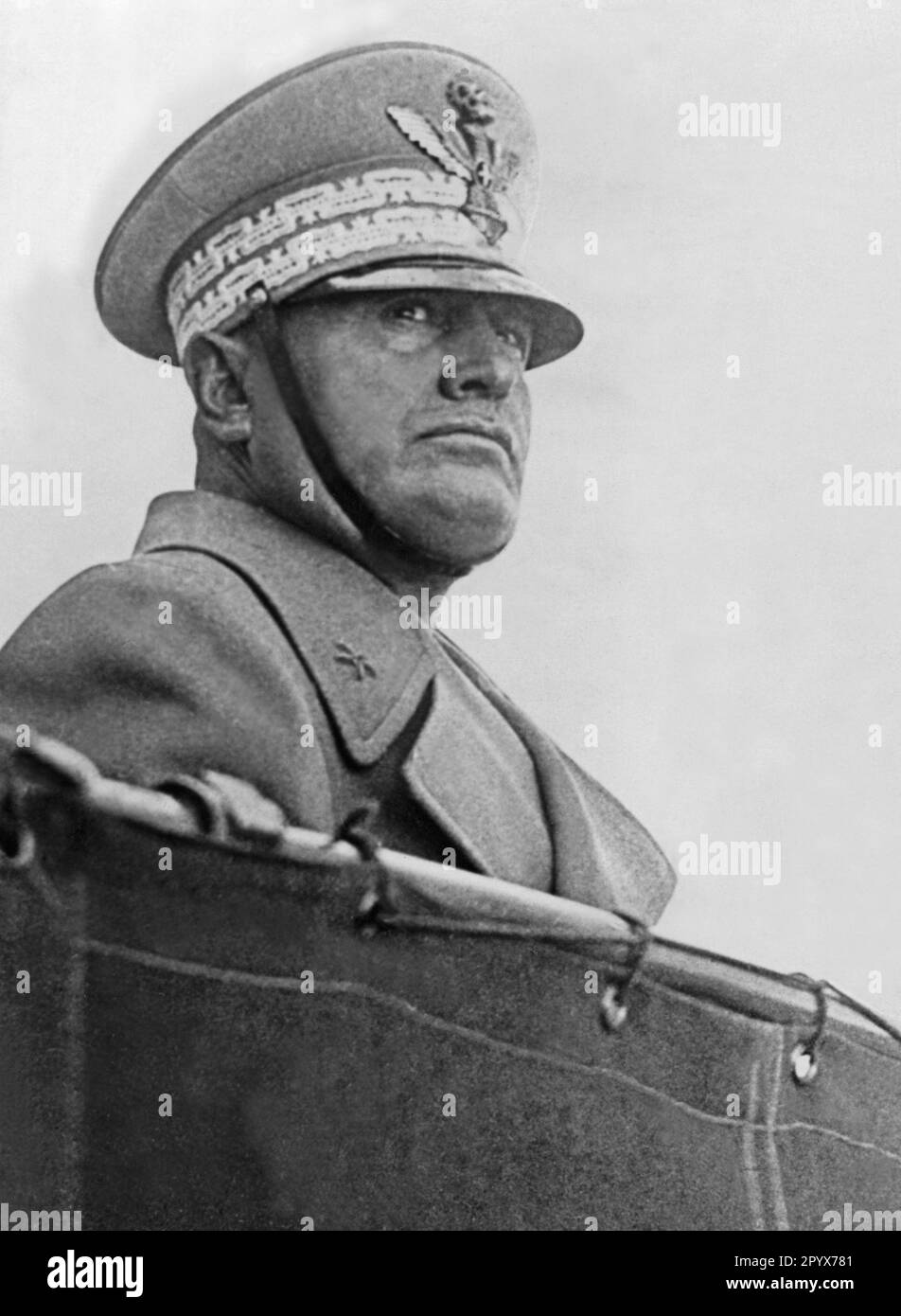 Benito Mussolini in military uniform. Undated photograph. [automated translation] Stock Photo