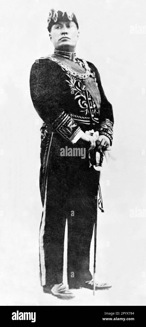 Benito Mussolini in festive uniform with saber. [automated translation] Stock Photo