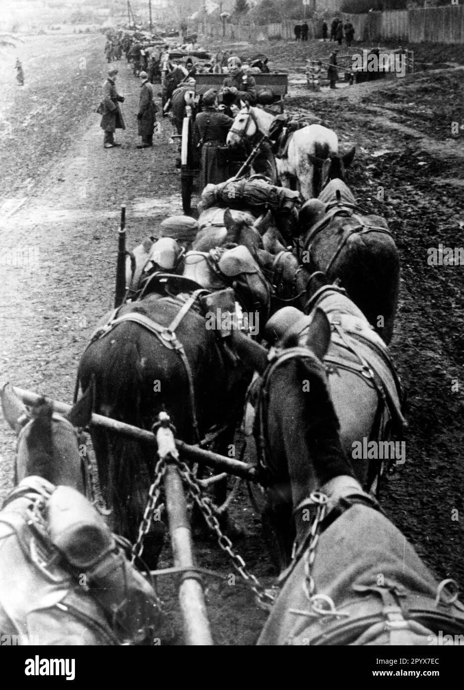 Troop of a German infantry division in the suburbs of Kharkov. Photo ...