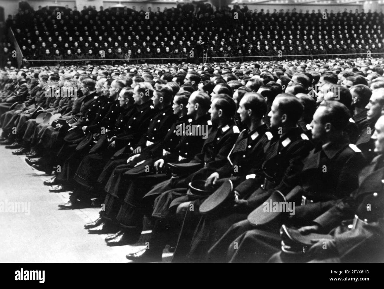 Officers of the Wehrmacht at the roll call of officer candidates. Photo: Horter [automated translation] Stock Photo