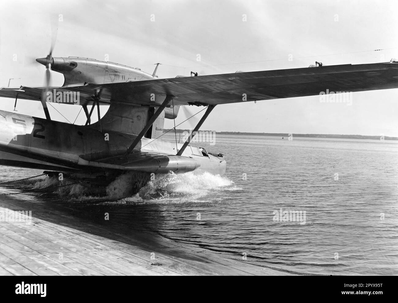 Dornier Do 18 flying boat during takeoff. [automated translation] Stock Photo