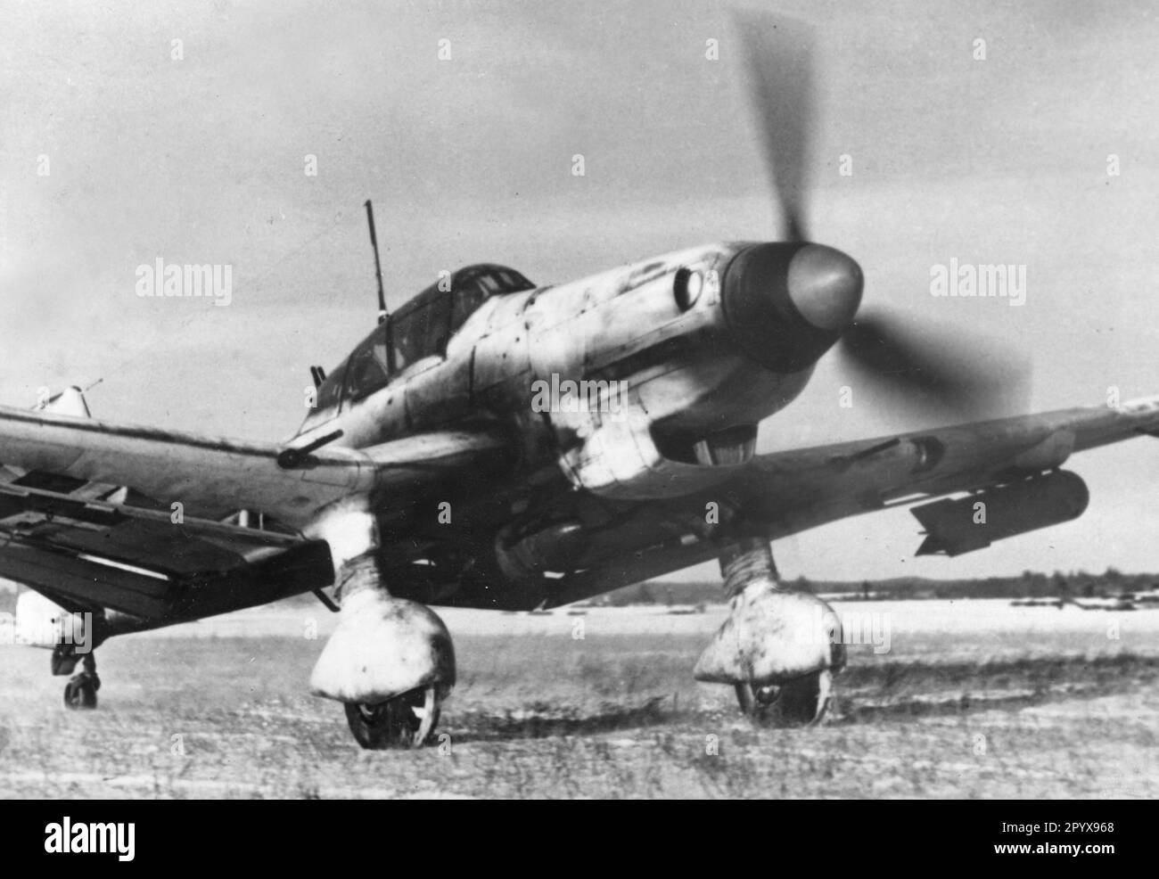 German Junkers Ju 87 on the Eastern Front in the Newel battle area in the Baltic States. Photo: Zwirner. [automated translation] Stock Photo