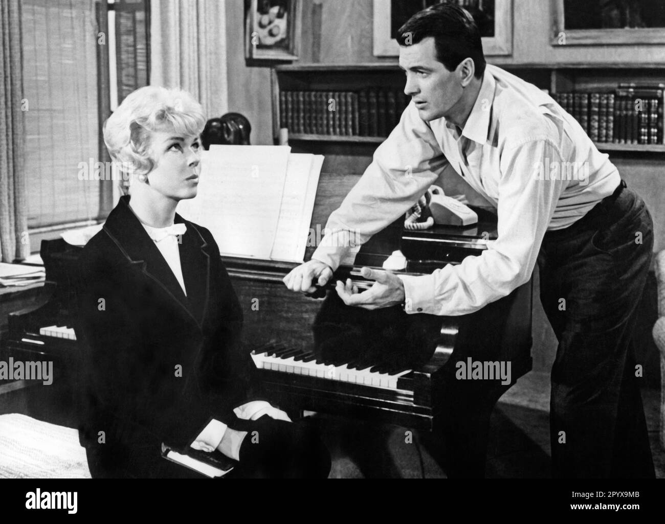 "American film actors Rock Hudson and Doris Day in the movie ""Pillow