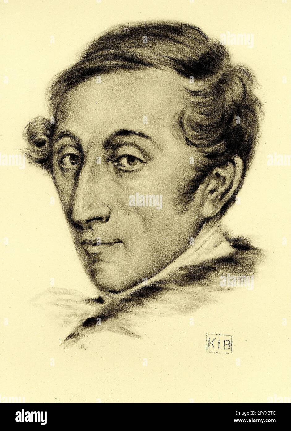 Carl Maria von Weber (1786-1826), German composer and music critic. Drawing by K. J. Boehringer. Photo: Heliogravure, Corpus Imaginum, Hanfstaengl Collection. [automated translation] Stock Photo