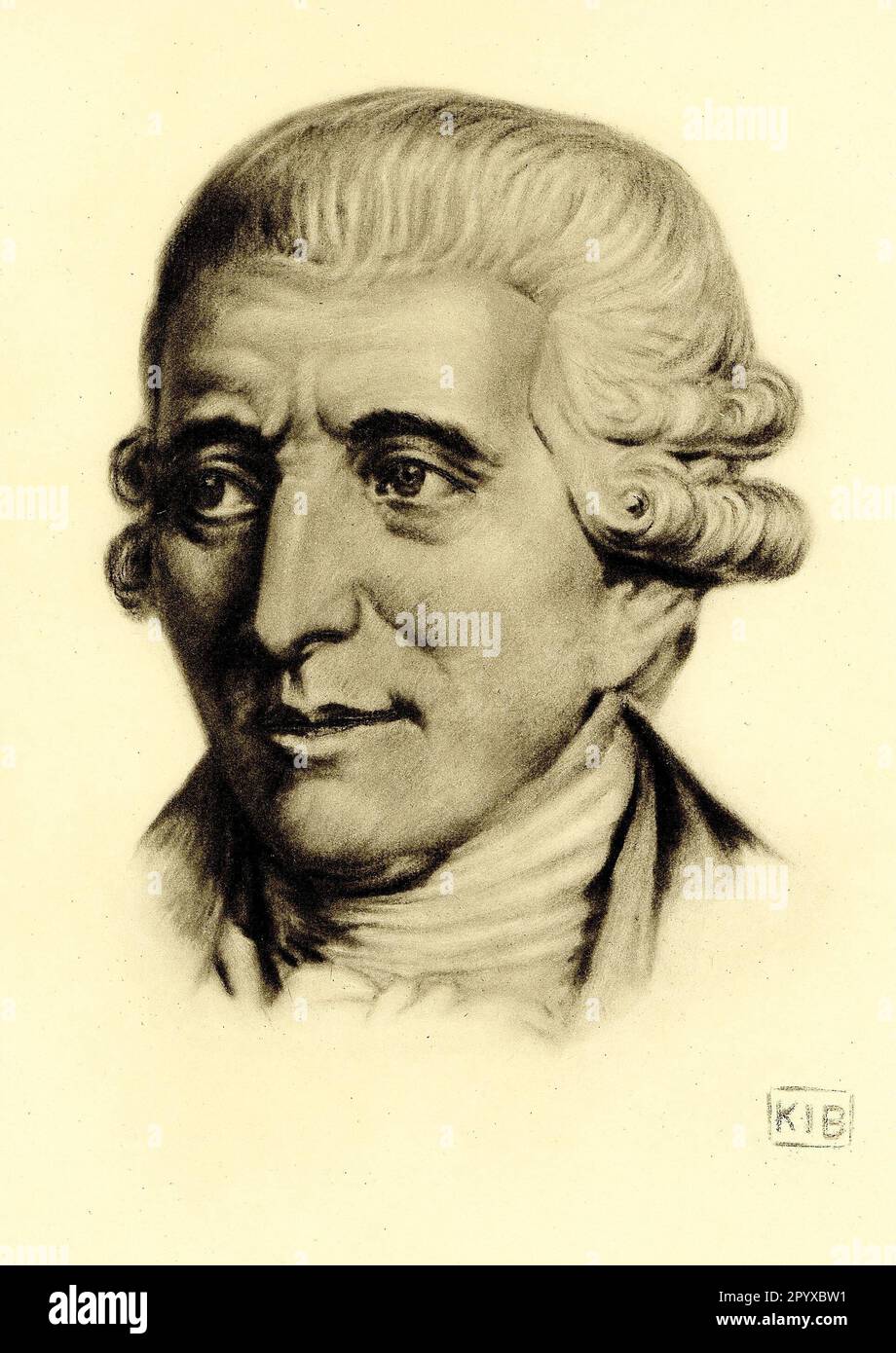 Franz Joseph Haydn (17321809), Austrian composer. Drawing by K. J