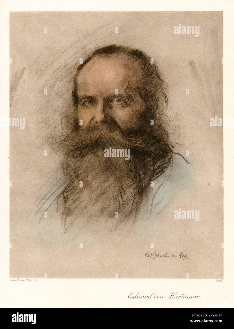 Eduard von Hartmann (1842-1906), German philosopher and founder of the newer vitalism. Drawing by Schulte in the courtyard. Photo: Heliogravure, Corpus Imaginum, Hanfstaengl Collection. [automated translation] Stock Photo