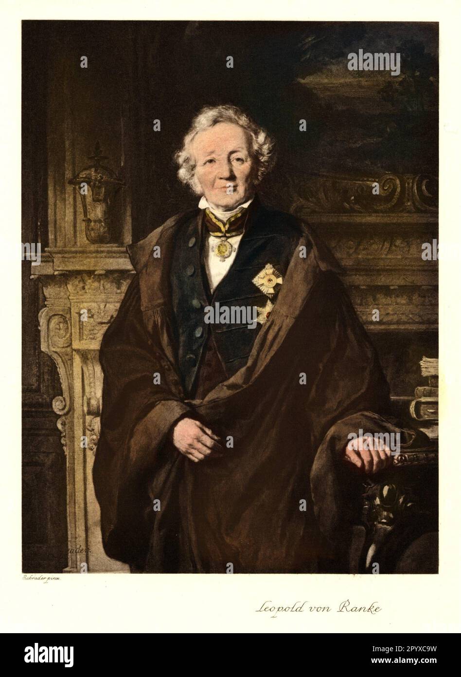 Leopold von (from 1865) Ranke (1795-1886), German historian. Ranke played a decisive role in the emergence of modern historical science (historical method).nPainting by Schrader. Photo: Heliogravure, Corpus Imaginum, Hanfstaengl Collection. [automated translation] Stock Photo
