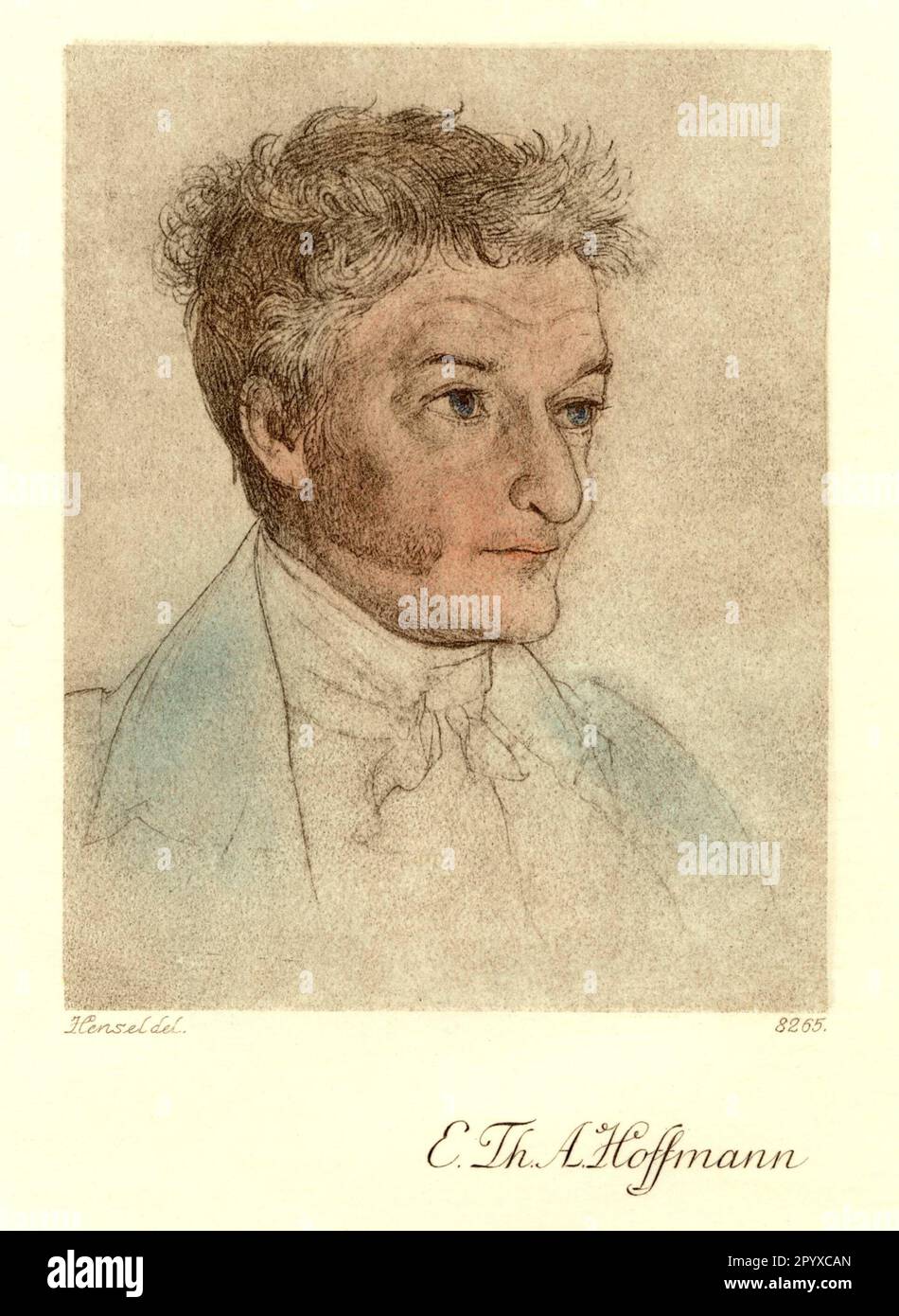 E.T.A. (Ernst Theodor Amadeus) Hoffmann (eigtl. E.T. Wilhelm Hoffmann 1776-1822), German poet, composer and draftsman. Drawing by Hensel. Photo: Heliogravure, Corpus Imaginum, Hanfstaengl Collection. [automated translation] Stock Photo