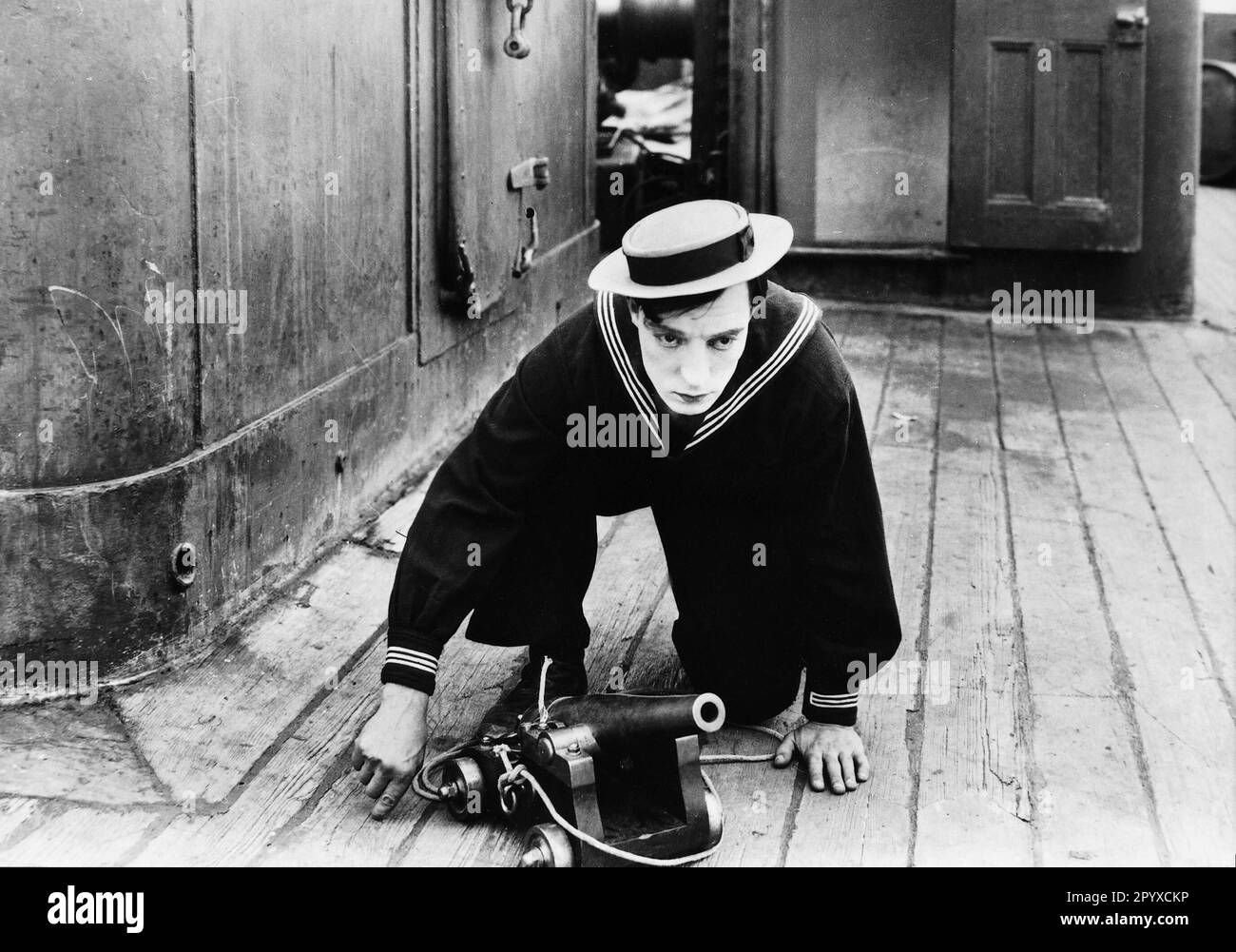 Buster Keaton as Rollo Treadway in 'On the High Seas', original title: 'The Navigator', directed by Donald Crisp and Buster Keaton, USA 1924. [automated translation] Stock Photo