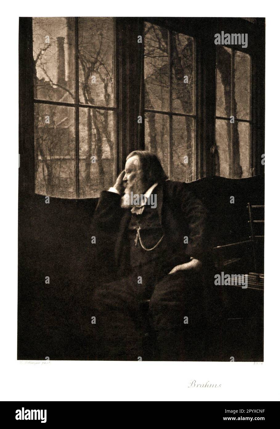 Johannes Brahms (1833-1897), German composer. Photograph by Fellinger. Photo: Heliogravure, Corpus Imaginum, Hanfstaengl Collection. [automated translation] Stock Photo