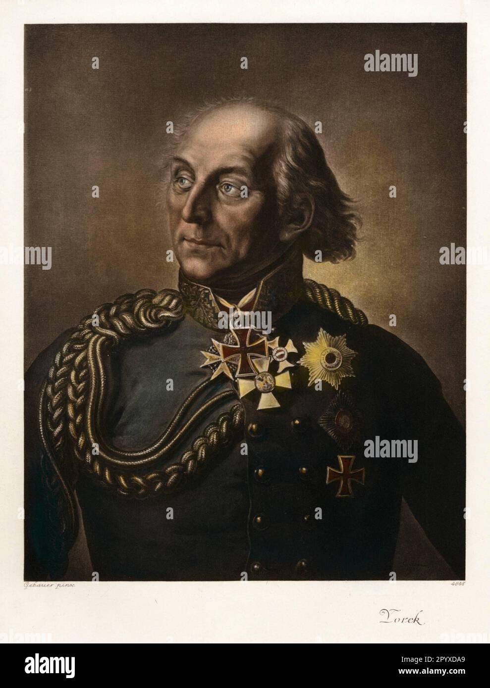 Hans David Ludwig Count Yorck von Wartenburg (1759-1830), Prussian officer. Painting by Gebauer. Photo: Heliogravure, Corpus Imaginum, Hanfstaengl Collection. [automated translation] Stock Photo