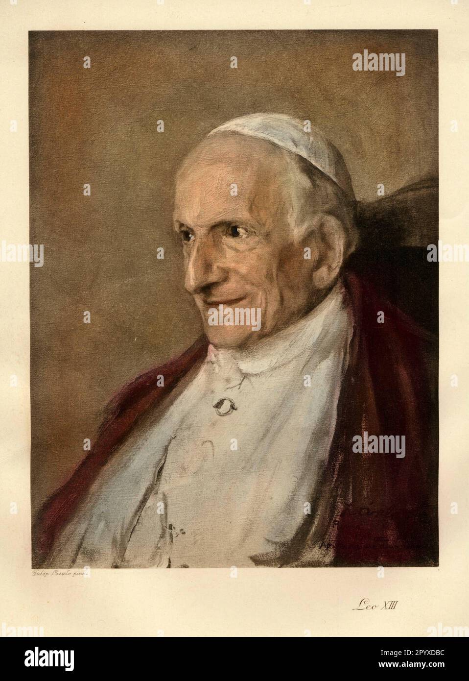 Pope Leo XIII (real name: Vincenzo Gioacchino Pecci) (1810-1903), scholar and politician. Painting by Fülöp Elek László (1869-1937) from 1900. Photo: Heliogravure, Corpus Imaginum, Hanfstaengl Collection. [automated translation] Stock Photo