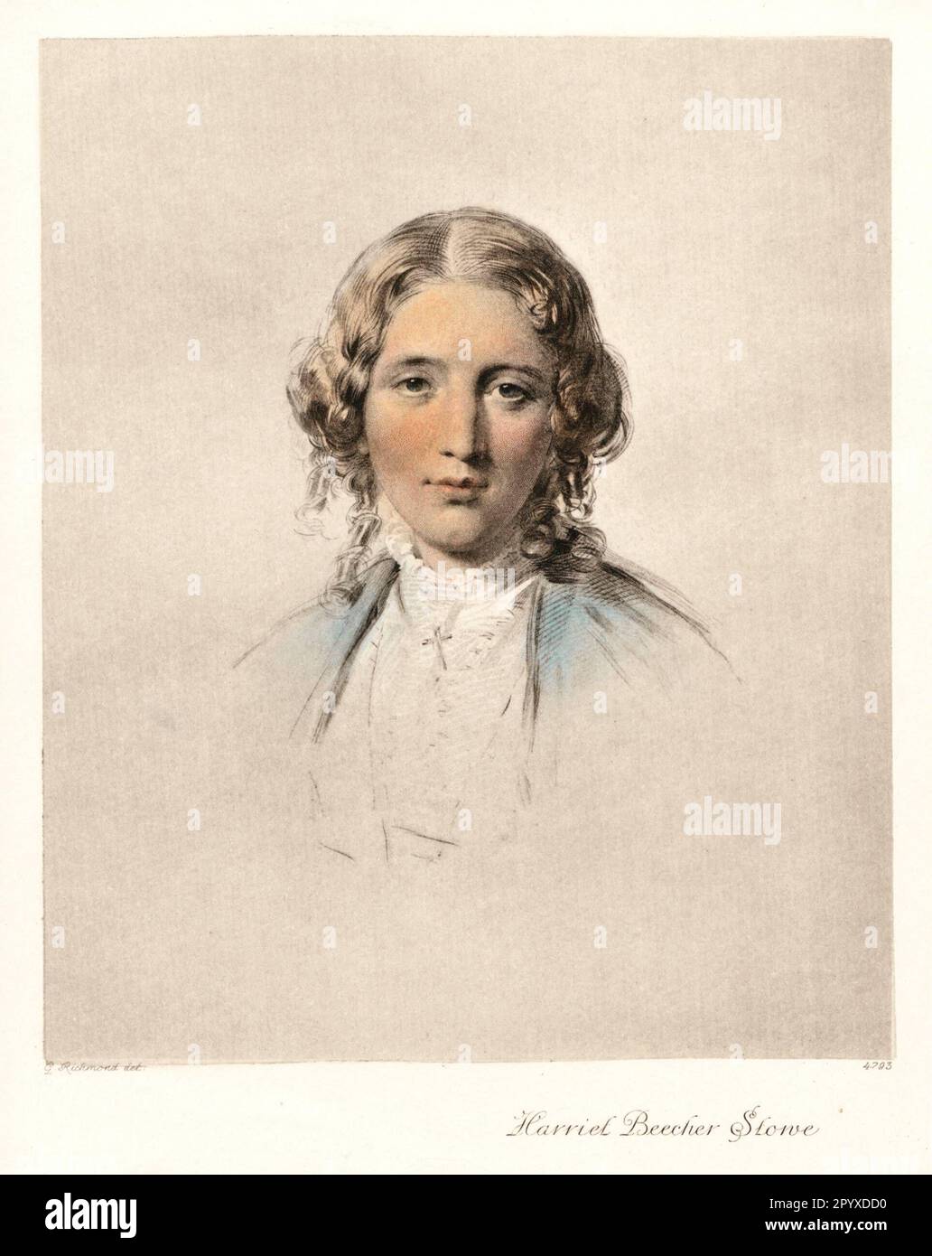 Harriet Elizabeth Beecher-Stowe (1811-1896), American writer. Drawing by G. Richmond. Photo: Heliogravure, Corpus Imaginum, Hanfstaengl Collection. [automated translation] Stock Photo