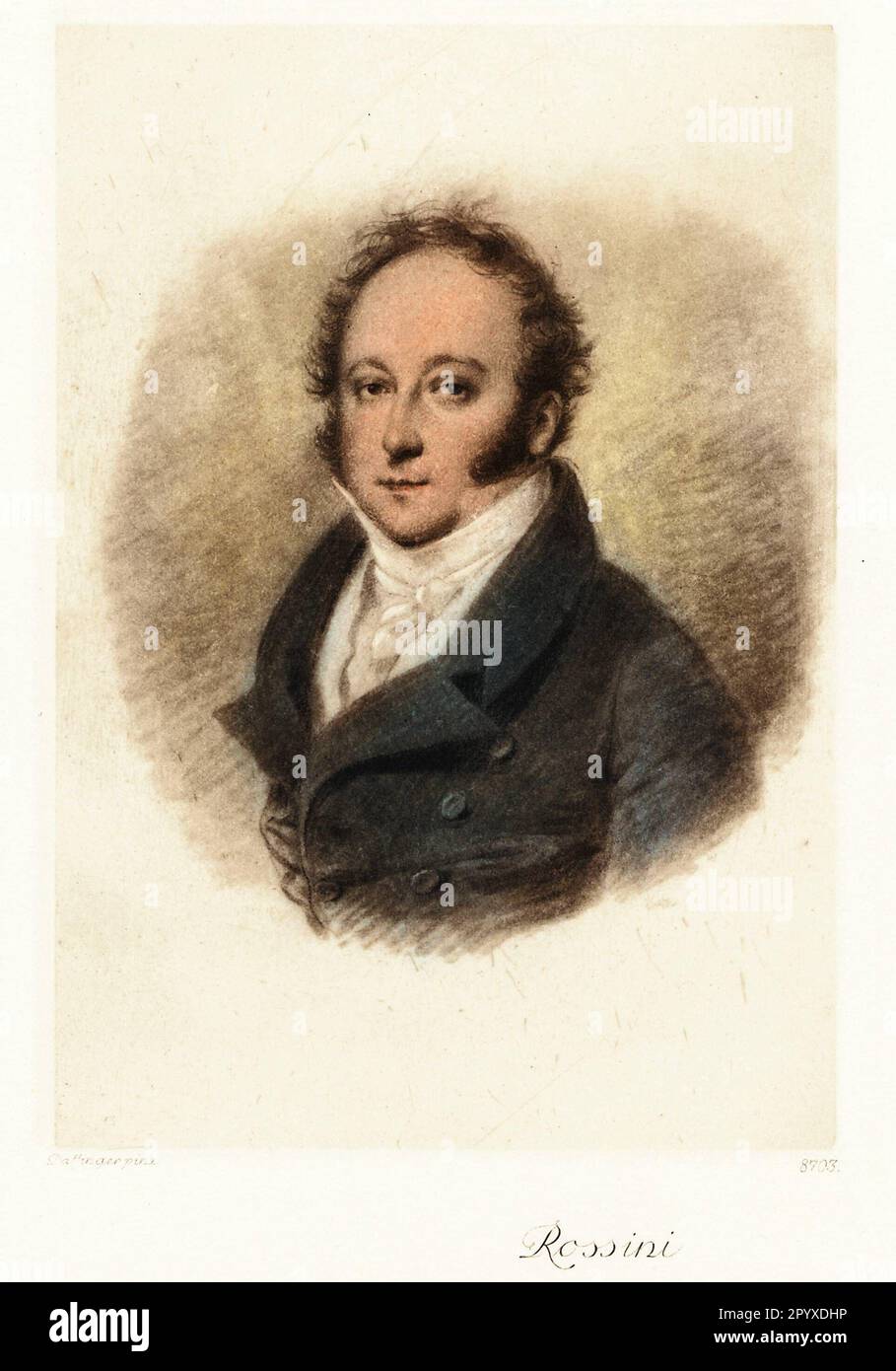 Gioacchino Rossini (1792-1868), Italian composer. Painting by Moritz Michael Daffinger. Photo: Heliogravure, Corpus Imaginum, Hanfstaengl Collection. [automated translation] Stock Photo