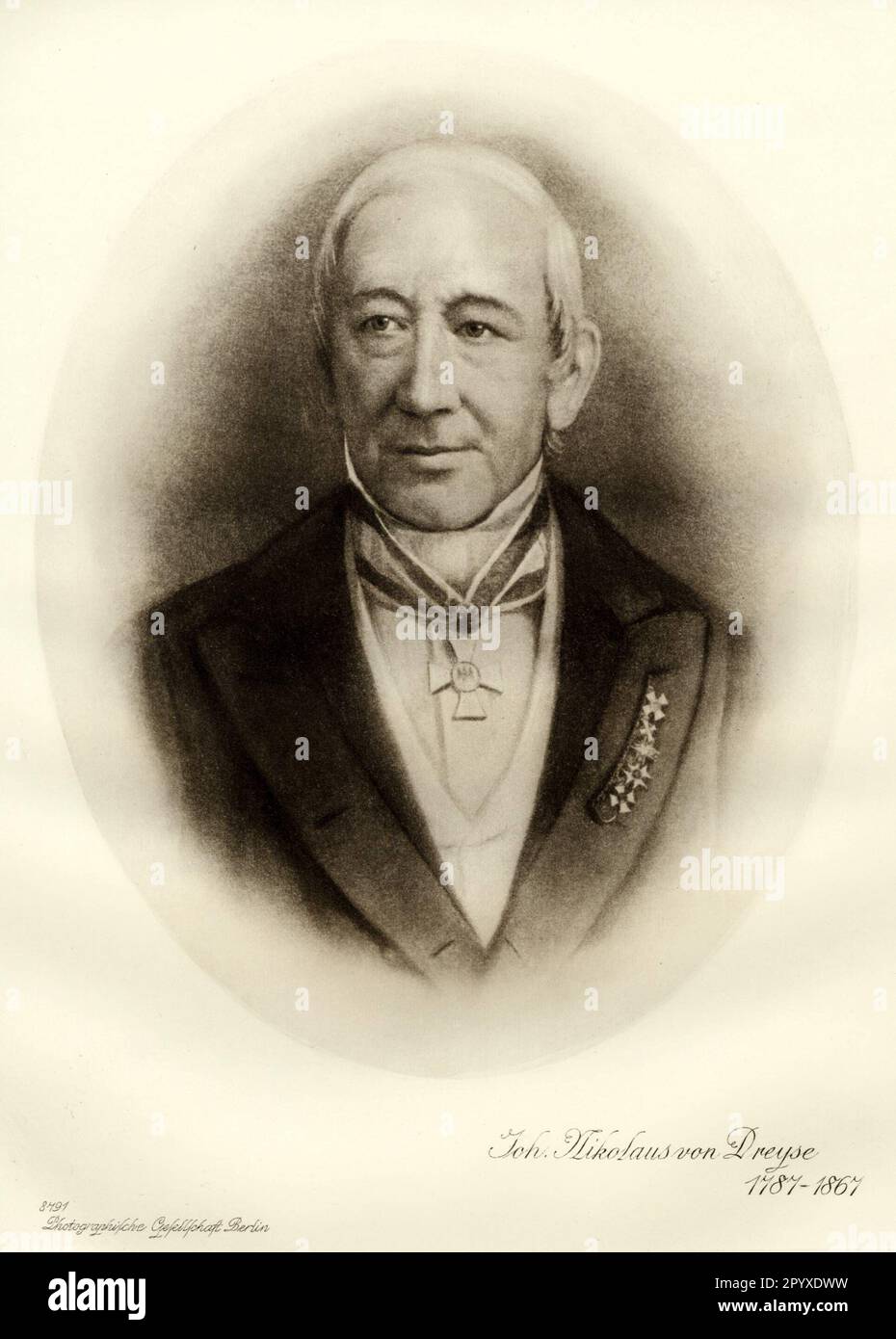 Johann Nikolaus von Dreyse (1787-1867), German inventor. Photo: Heliogravure, Corpus Imaginum, Hanfstaengl Collection. [automated translation] Stock Photo