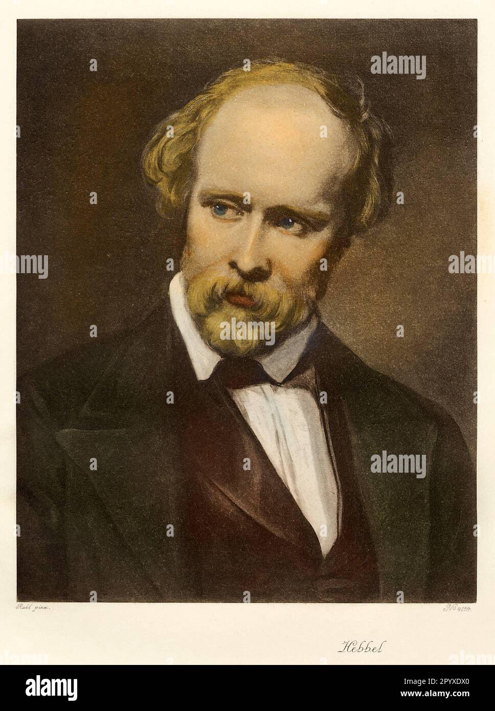 Friedrich Hebbel (1813-1863), German poet and writer. Painting by Rahl. Photo: Heliogravure, Corpus Imaginum, Hanfstaengl Collection. [automated translation] Stock Photo