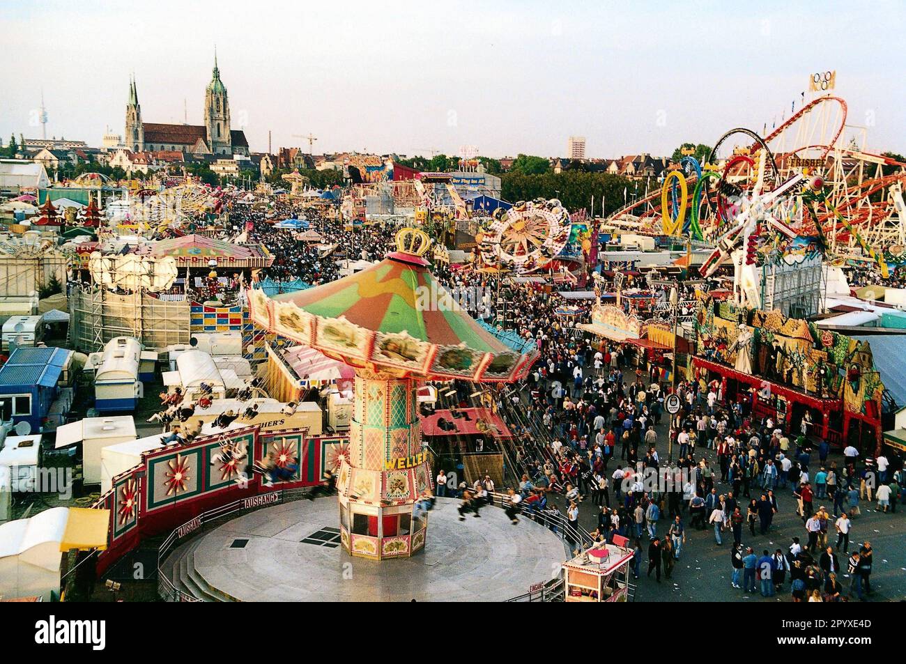 Arial photography of the Oktoberfest in Munich. Stock Photo