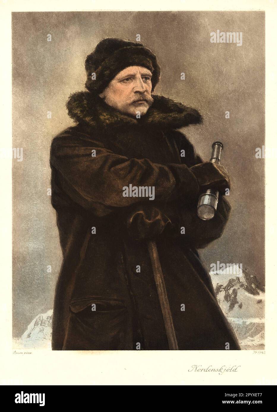 Adolf Erik Freiherr von (since 1880) Nordenskiöld (1832-1901), Swedish polar explorer. Painting by Rosen. Photo: Heliogravure, Corpus Imaginum, Hanfstaengl Collection. [automated translation] Stock Photo