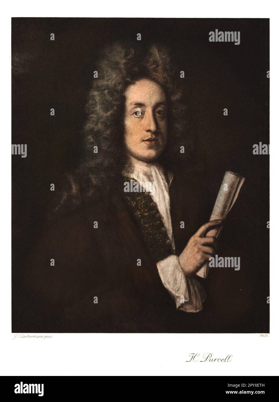 Henry Purcell (1659-1695) English composer. Purcell is considered the most important English musician of the Baroque period. Painting by J. Clostermann. Photo: Heliogravure, Corpus Imaginum, Hanfstaengl Collection. [automated translation] Stock Photo