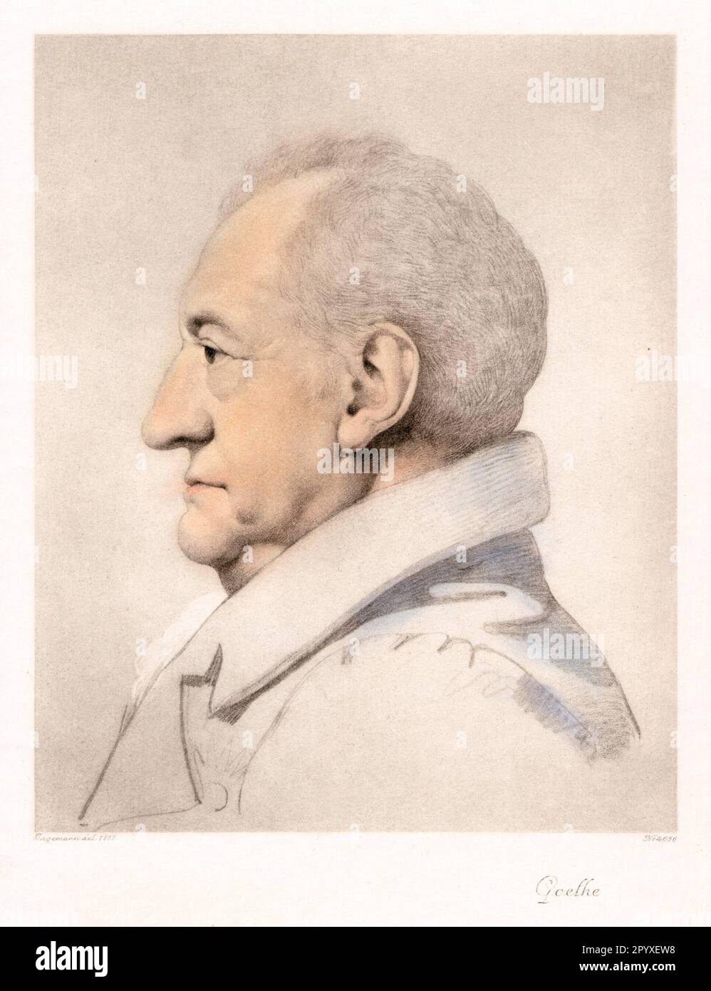 Johann Wolfgang von Goethe (17491832), German poet. Painting by Julie