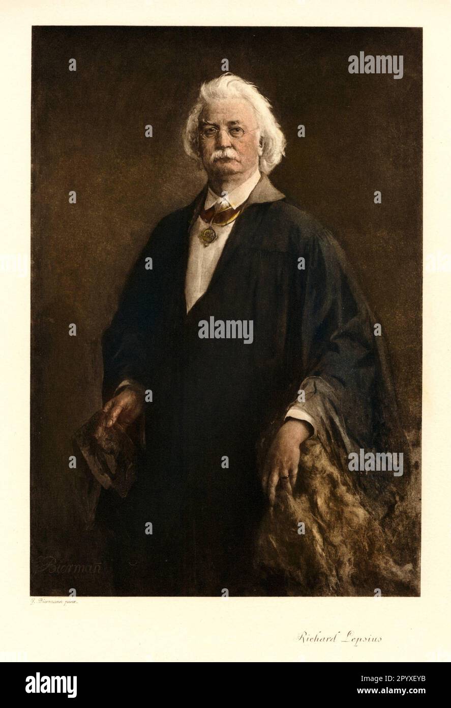 Karl Richard Lepsius (1810-1884), German Egyptologist and linguist. Lepsius is considered one of the founders of German Egyptology. Painting by G. Biermann. Photo: Heliogravure, Corpus Imaginum, Hanfstaengl Collection. [automated translation] Stock Photo